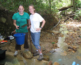 Sarah Arscott (right) traveled to Thailand in 2008 for an EWB project.