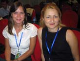 PhD student Sevda Alanya (left) and graduate student Albana Bega