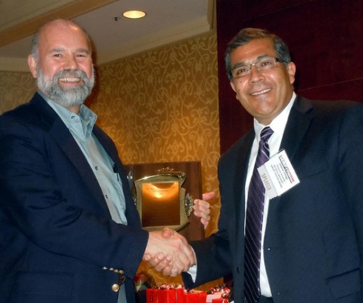 On behalf of an international selection committee, Dr. Bruce Guenin of Oracle Corporation presented the Harvey Rosten Award for Excellence to Dr. Alfonso Ortega, the James R. Birle Professor of Energy Technology and Associate Dean for Graduate Studies and Research, at SEMI-THERM in March. 