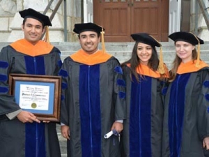 Parham I. Ghorbanian (far left) received the College’s Outstanding Doctoral Student Award.