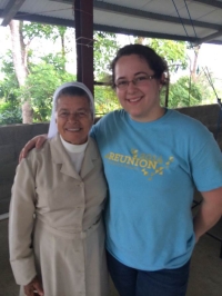 Stephanie Molina ’15 CE (right), recipient of the Dr. Lewis J. Mathers Award, is seen with Sister (Hermana) Orfa, a nun in Tortí, Panama.