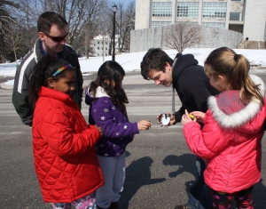Mechanical Engineering Girl Scouts Day included experiments with solar-powered cars.
