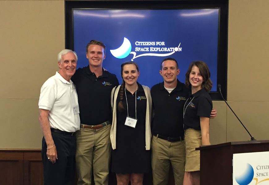 Villanova participants in the 2016 Citizens for Space Exploration advocacy trip included alumnus Tom Sanzone '68 EE, and current Mechanical Engineering undergraduates Don Pontrelli '18, Emily Dailey '18, Dominick Colao '19 and Hannah Drazan '19.