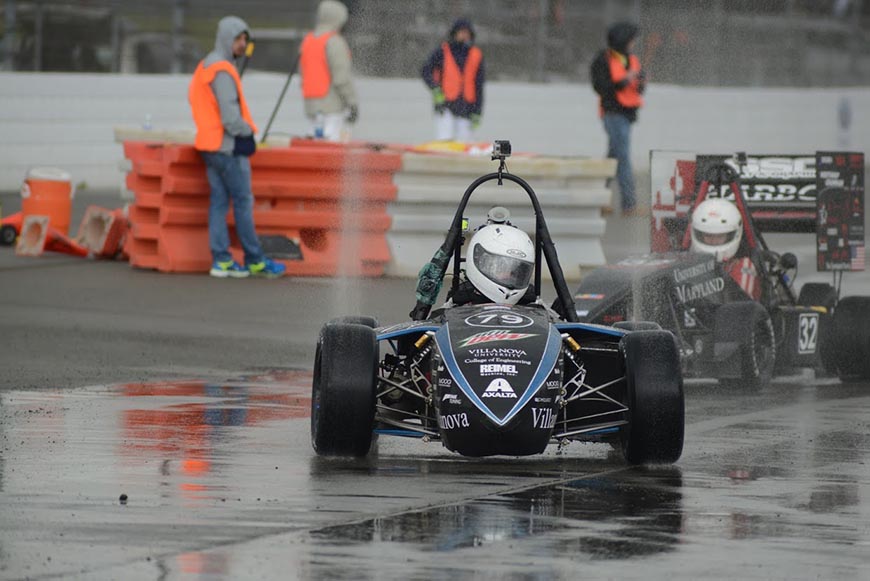 Villanova’s Formula SAE racecar in competition.