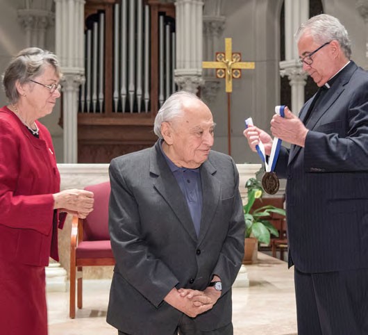 Gustavo Gutierrez with Barbara Wall and Father Peter Donohue