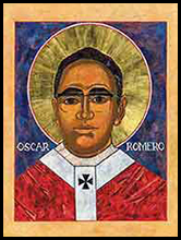 A religious icon of Oscar Romero created by Father Richard Cannuli