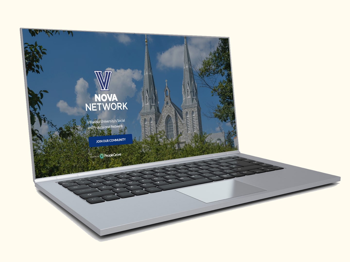 A laptop displaying the new Nova Network website.