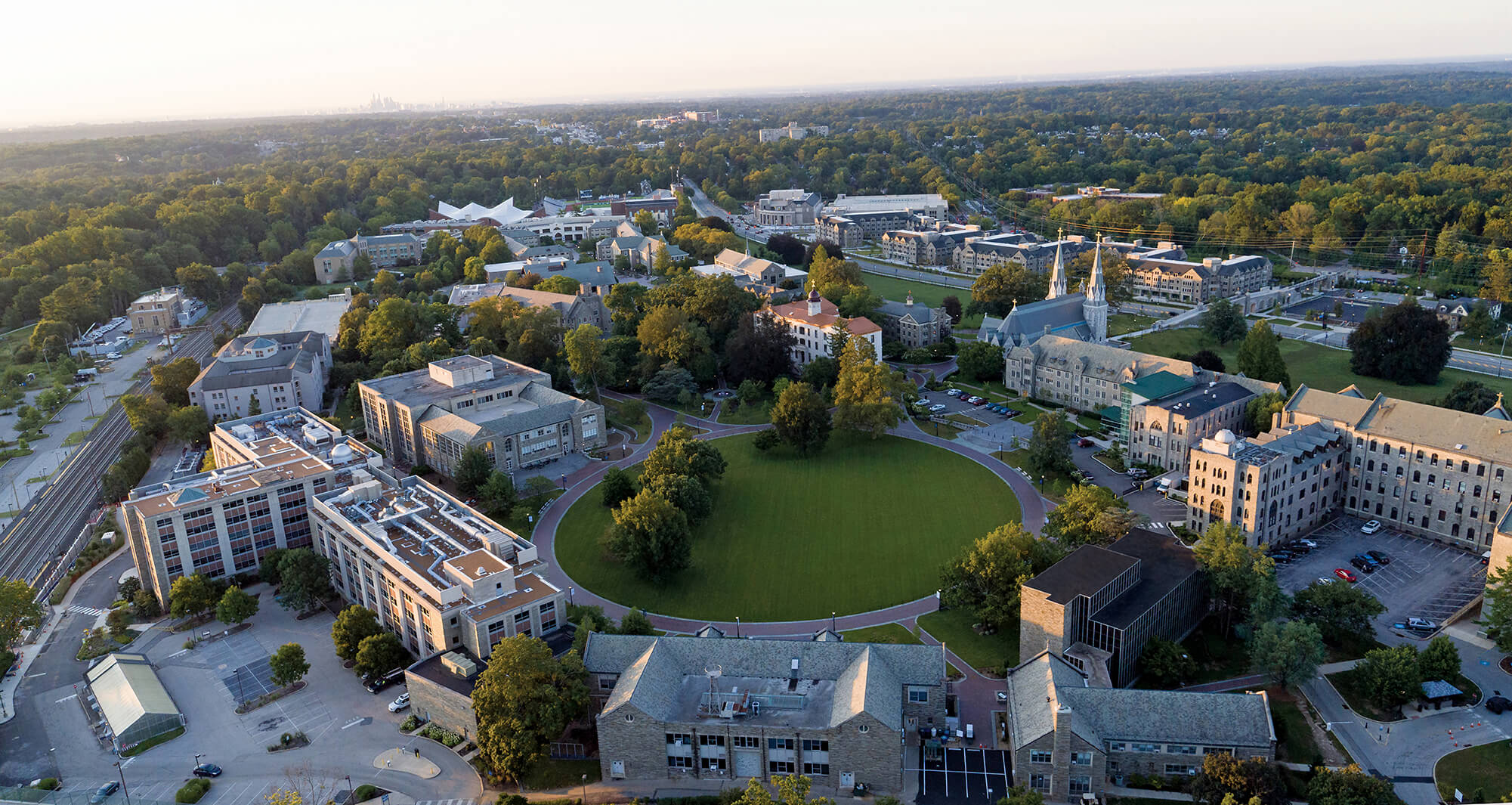 aerial view of Villanova campus