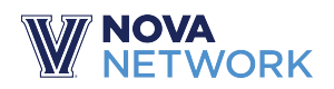 Nova Network logo with navy and white Villanova "V"