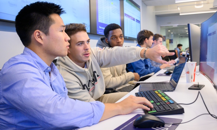 students sitting in lab