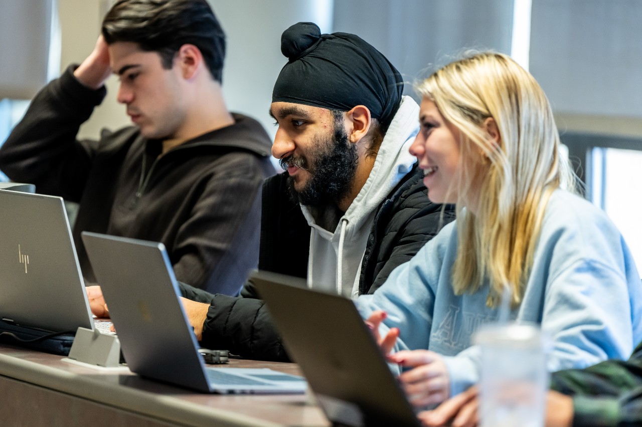 students listening in class