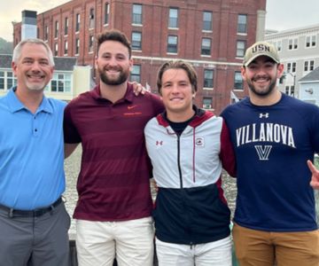 Ken Jeanos (left) and Matt Blanco (right) met up during Matt’s internship in 2022, along with two other interns (middle). 