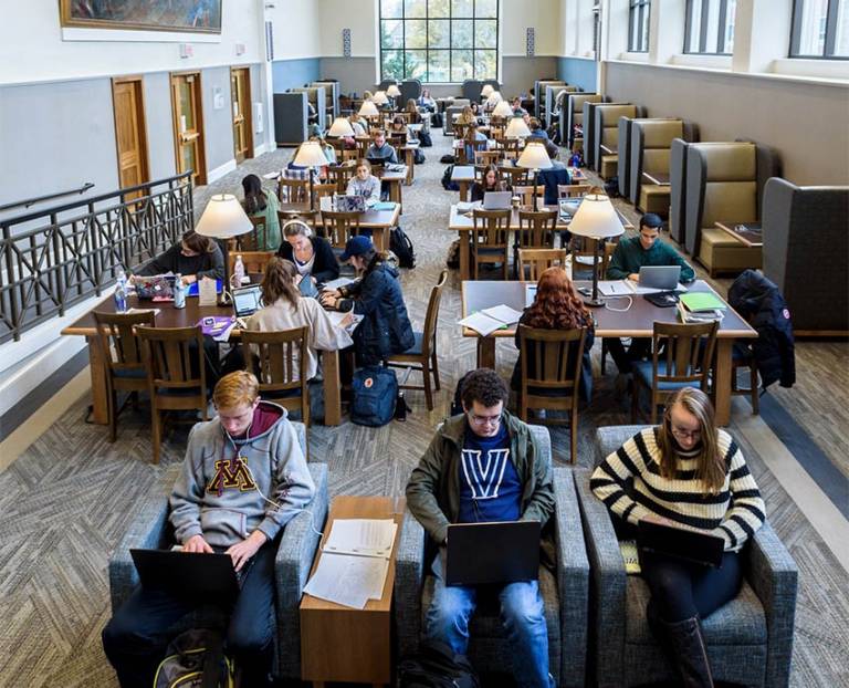 Students studying in the Reading Room