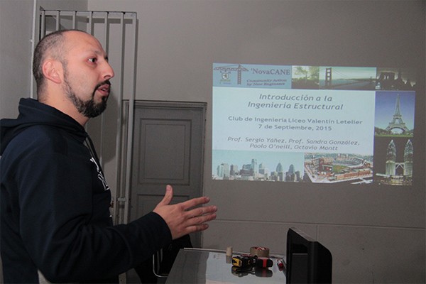 Sergio Yanez gives a presentation.