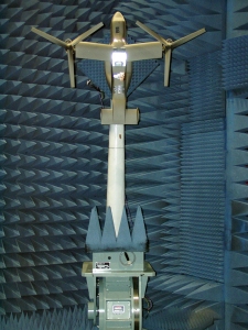 Aircraft scale-model antenna test in the anechoic chamber of Villanova’s Antenna Research Lab