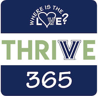 Logo with the words "Thrive 365."