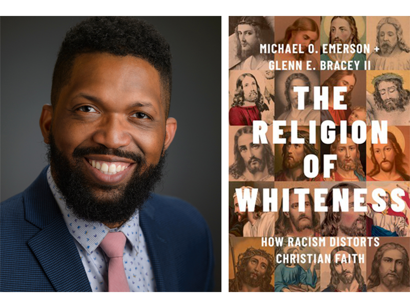 Glenn Bracey, PhD, and cover of his book, "The Religion of Whiteness"