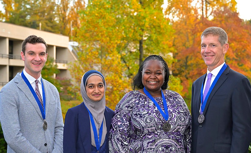 Four of the five 2021 CLAS Alumni Medallion Award recipients.