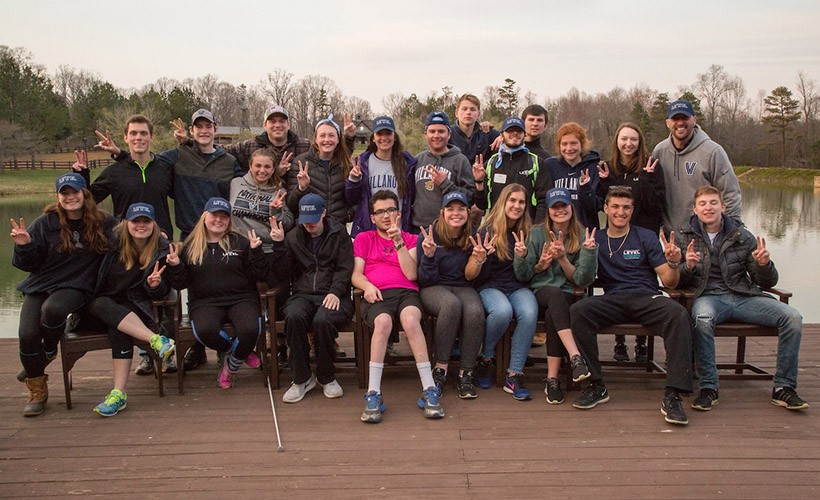 Pictured is a group of Villanova students who are a part of LEVEL, which is a student group formed to bridge the gap between students with various abilities and disabilities.
