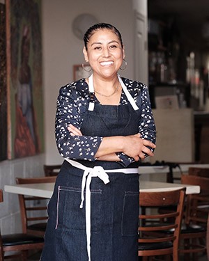 Cristina Martinez in her restaurant.