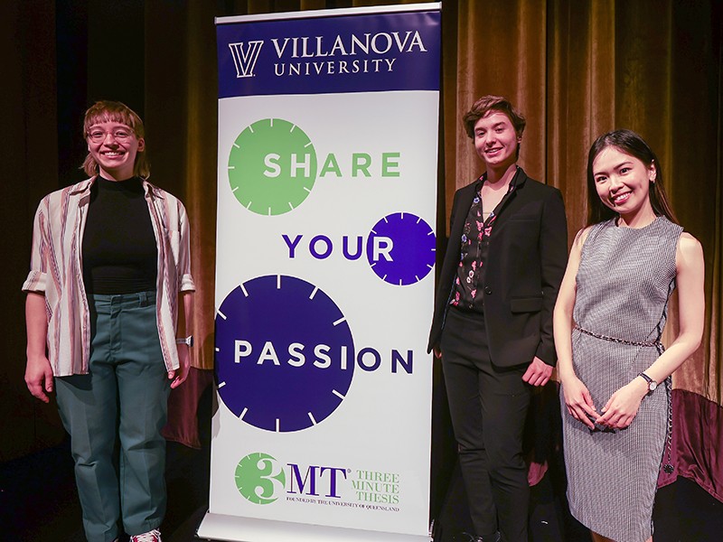 Melanie Menkevich, third from left, and Corie Alicea, fifth from left, were two of the three Villanova MPA students on the winning NASPAA competition team. Evan Butts competed virtually.