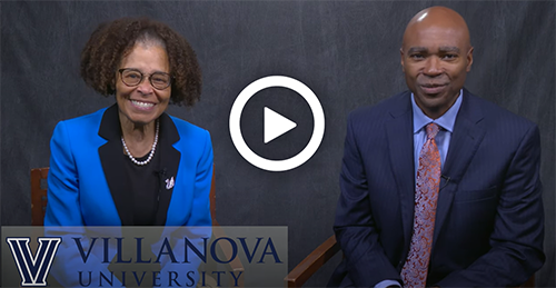 Video screenshot of Emory H. Woodard IV, PhD, Dean of Graduate Studies, College of Liberal Arts and Sciences, and Teresa A. Nance, PhD, Vice President for Diversity, Equity and Inclusion