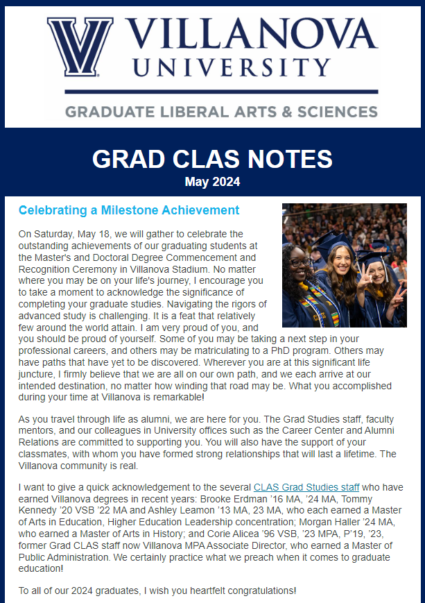 Grad CLAS newsletter