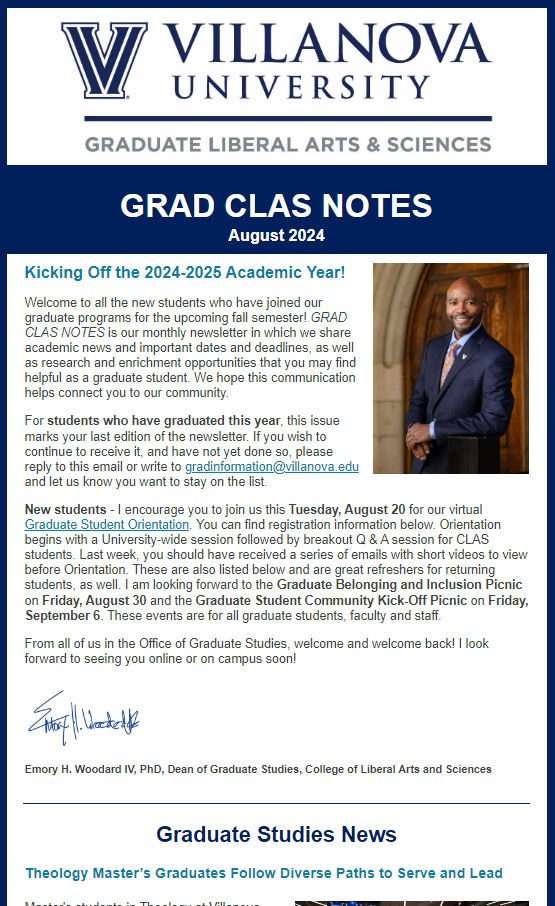 Grad CLAS newsletter