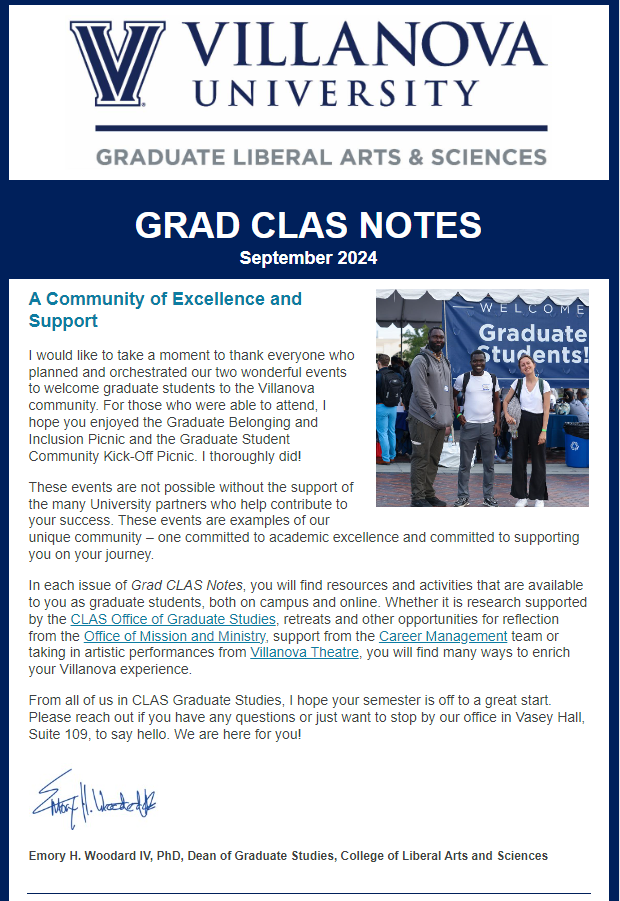 Grad CLAS newsletter