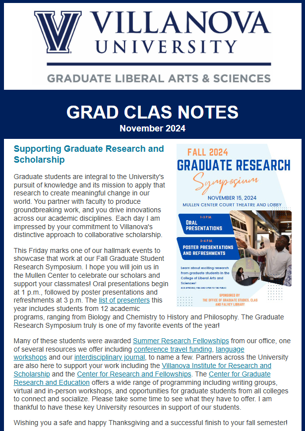 Grad CLAS newsletter