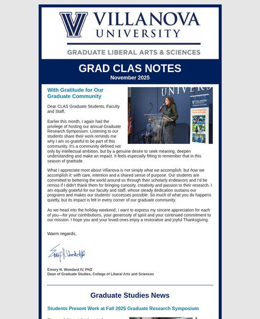 Grad CLAS newsletter Grad CLAS newsletter