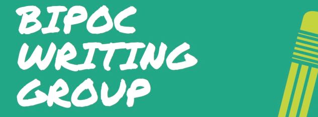 The logo for the Bipoc Writing Group and a picture of a pencil