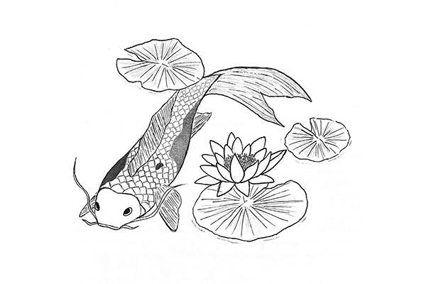 An illustration of a fish created by a student.
