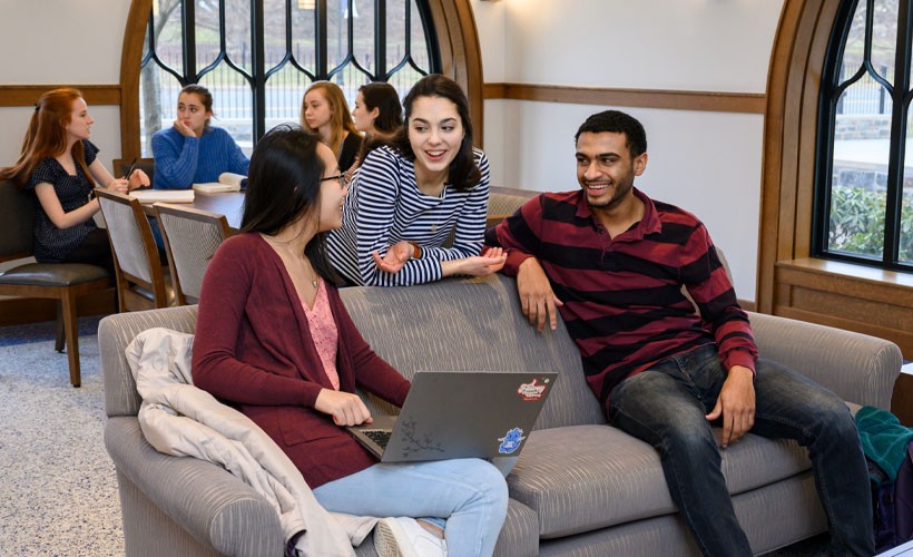 Students studying together.