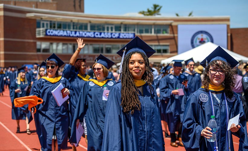 Graduate Liberal Arts and Sciences students process at Villanova's Commencement.