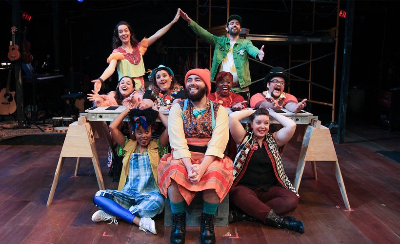Villanova Theatre performers on stage during the musical Godspell