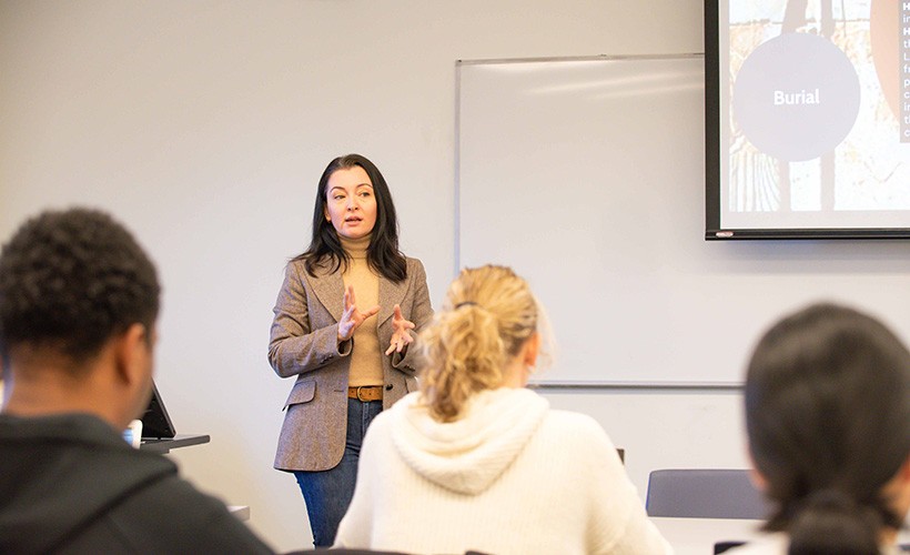 Yasemin Akis teaching her THL-1000 class.