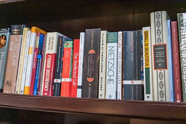 Books on a bookshelf