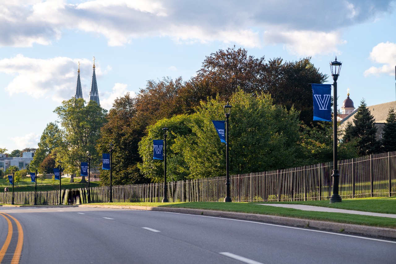 A View of Lancaster Avenue Towards St. Thomas of Villanova Church