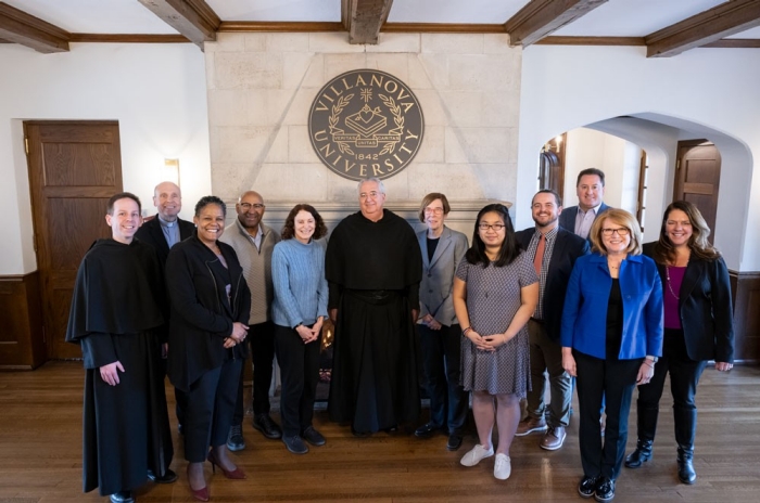 The jurors for the Opus Prize stand together for a photograph. 