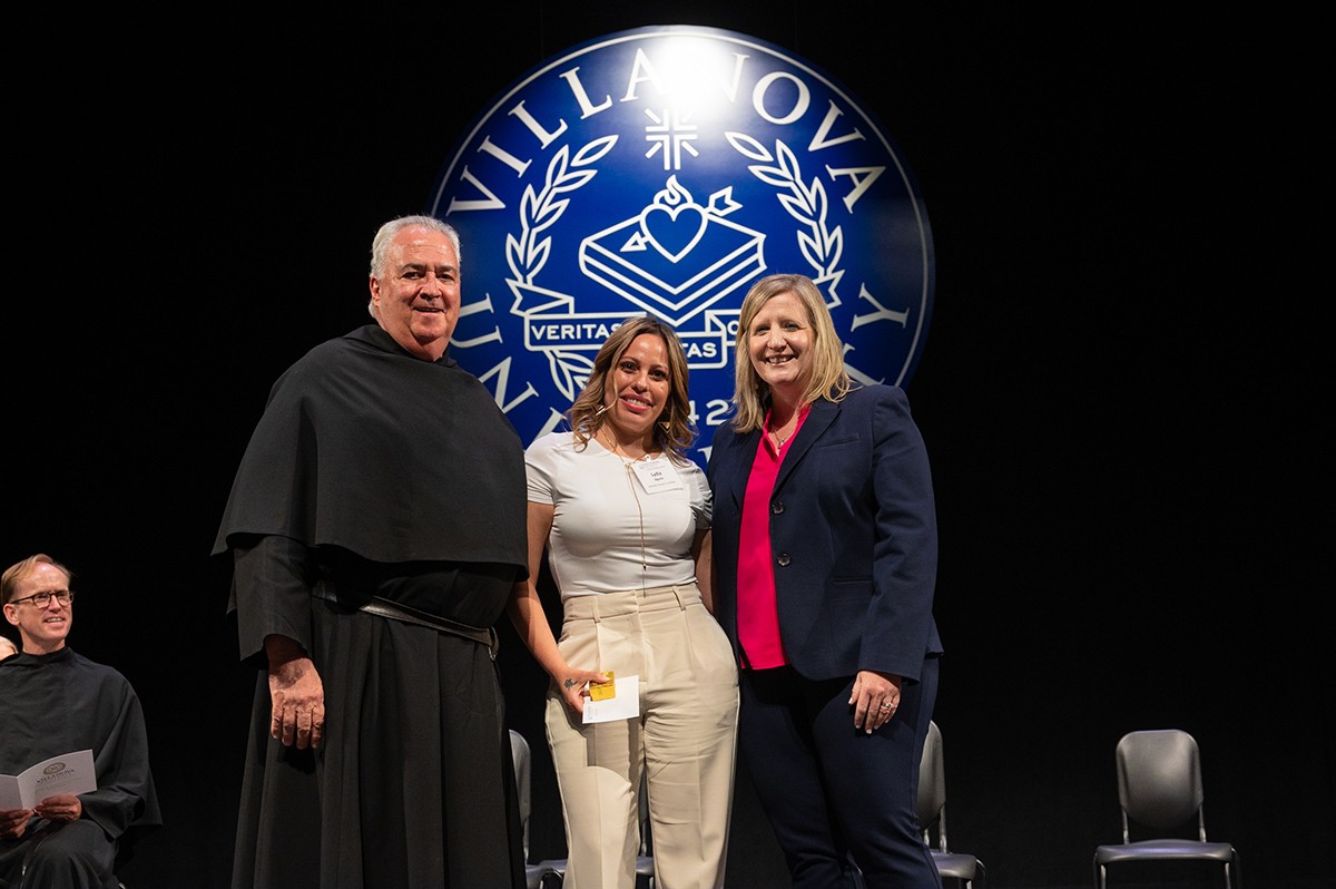 Lydia Agosto with Dean Palus and Father Peter