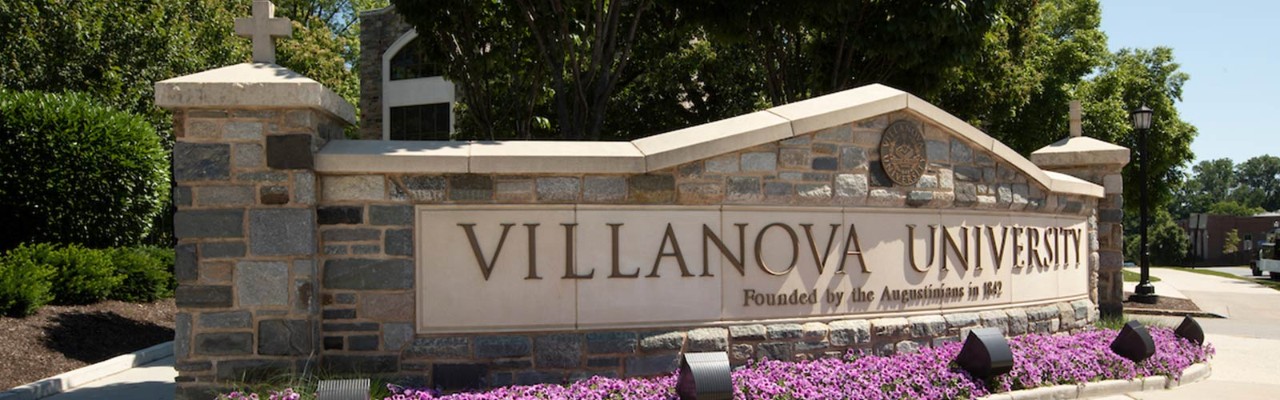 Villanova University front sign Villanova University front sign