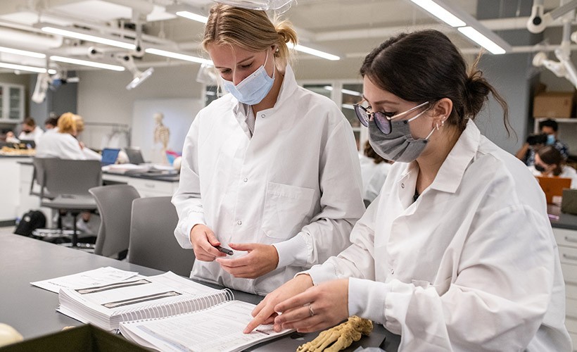 Female students in lab
