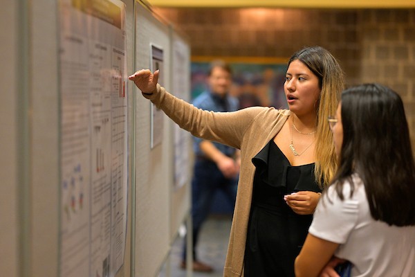 Female student at poster session
