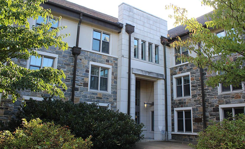 Exterior view of Farley Hall on Villanova's west campus.