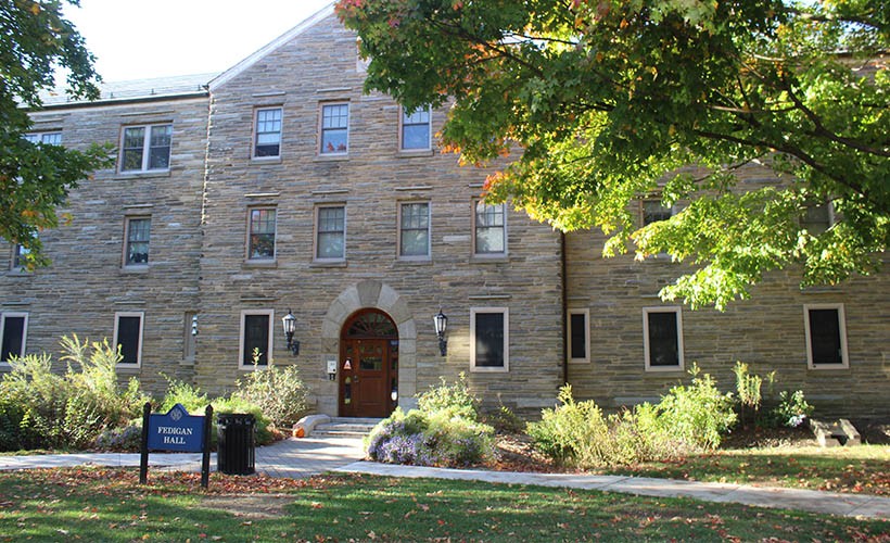 Exterior view of Fedigan Hall on Villanova's main campus.