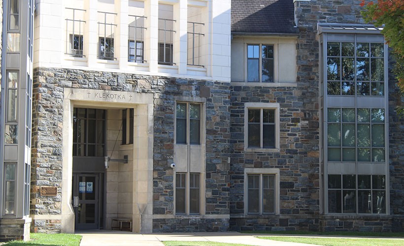 Exterior view of Klekotka Hall on Villanova's west campus.