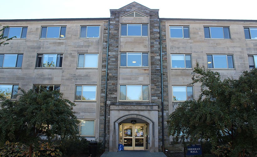 Exterior view of Sheehan Hall on Villanova's main campus.