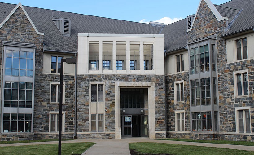 Exterior view of Welsh Hall on Villanova's west campus.