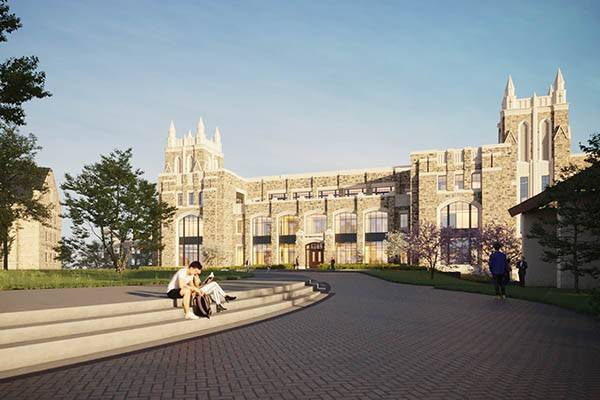 Rendering of the exterior of Vic Maggitti Hall